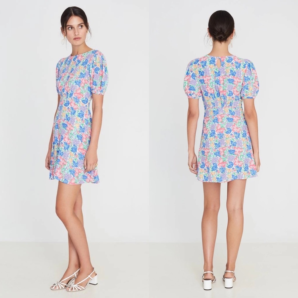 Faithfull the Brand Sidonie Mini Dress Jemima Floral Print 🌸